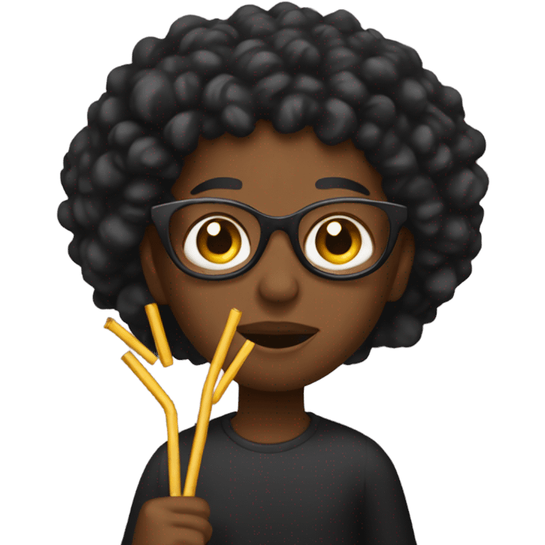 Black person holds last straw emoji