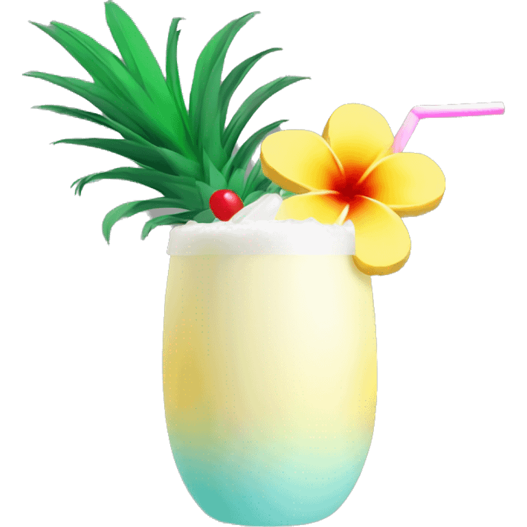 Pina colada with tropical flower emoji