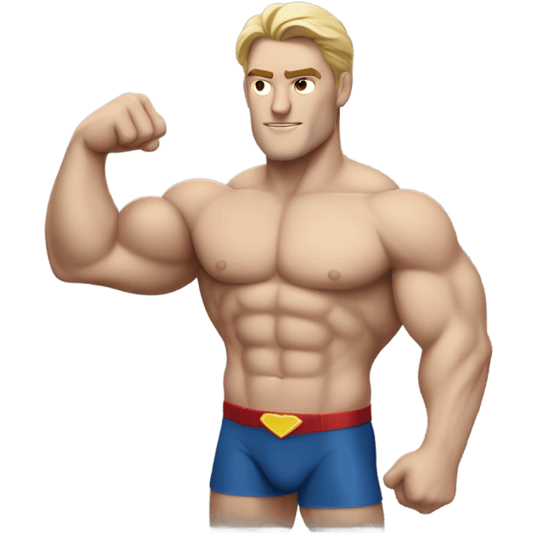 realistic superman with abs white man emoji