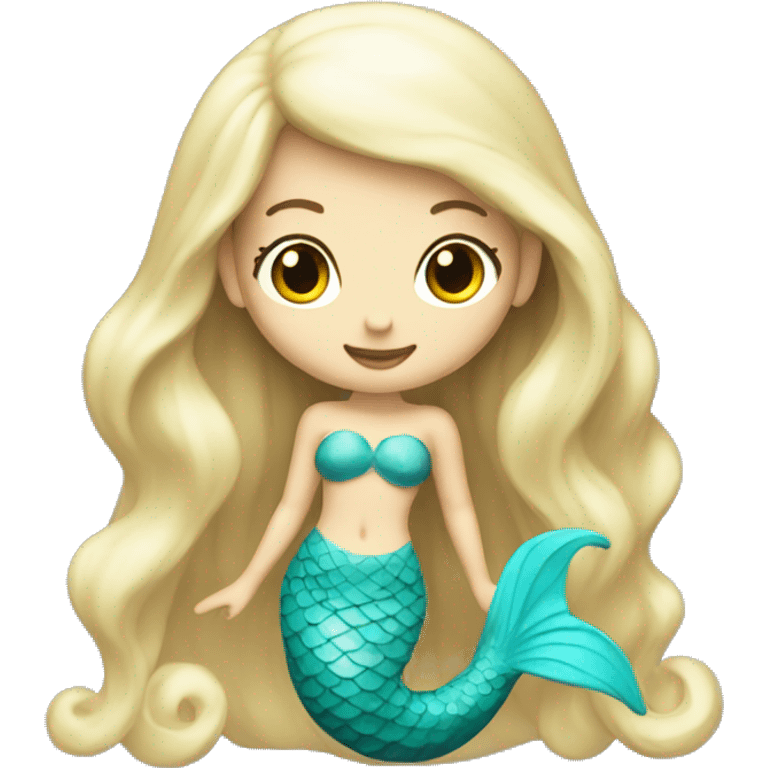 pale mermaid with turquoise tail emoji