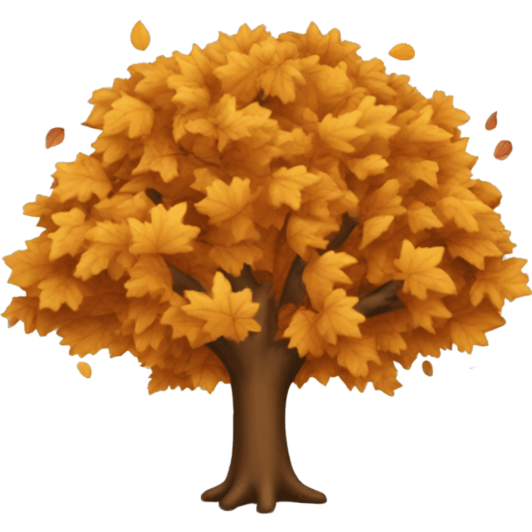 autumn tree with leaves falling  emoji