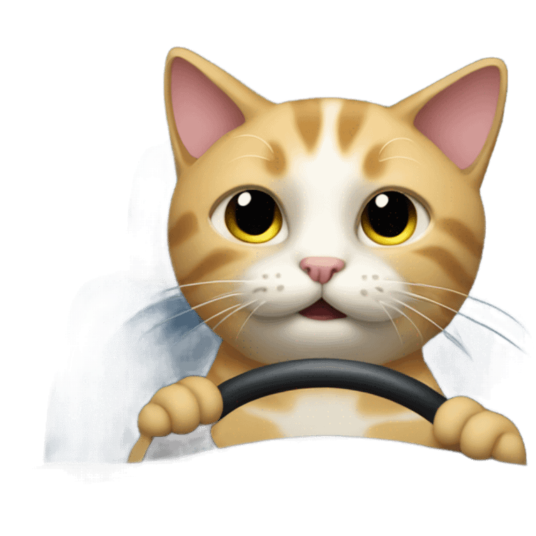 Cat driving a car emoji