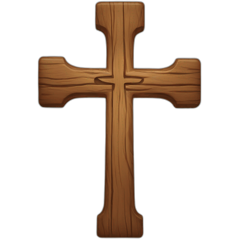 Wood christian cross emoji