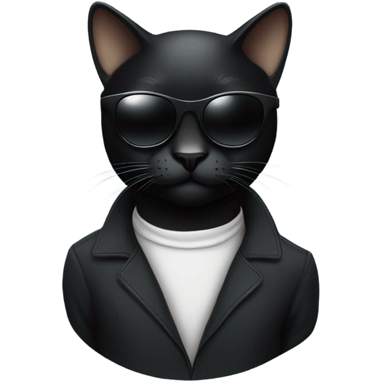 Black Cat with sunglasses emoji