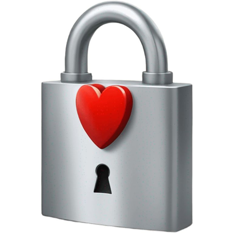 Padlock and red heart emoji