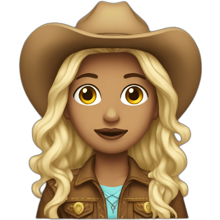 A trans cowgirl emoji