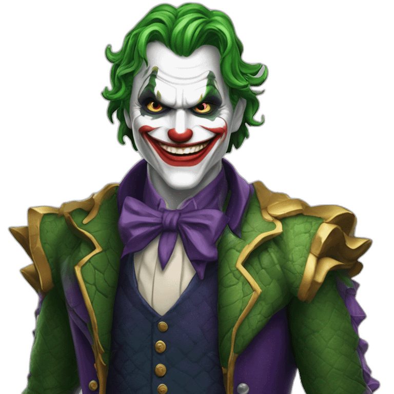 Cabeza de dragón - ojos de pez - sonrisa de joker emoji