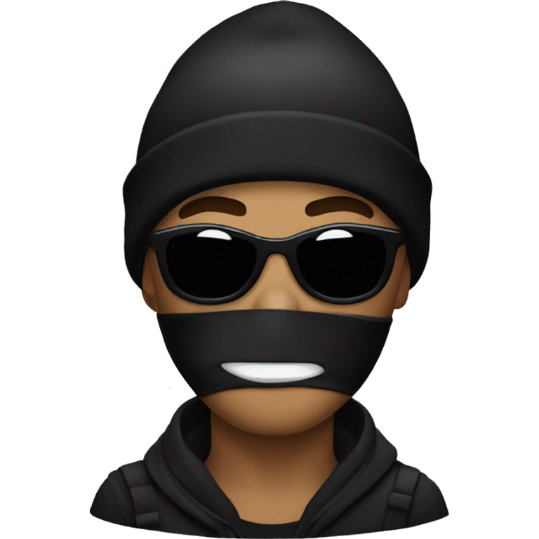 Robber wearing black beanie emoji