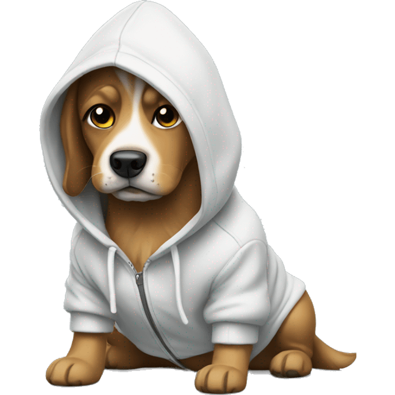 Dog a wearing a hoodie emoji