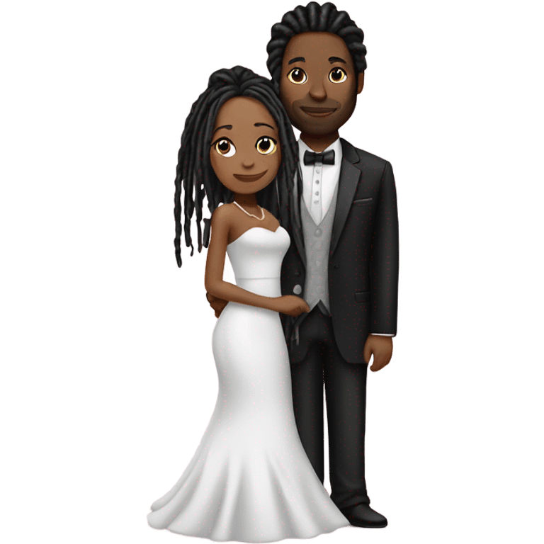 Pink wedding black couple with dreads emoji