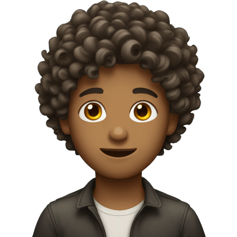 Boy with curly hair emoji