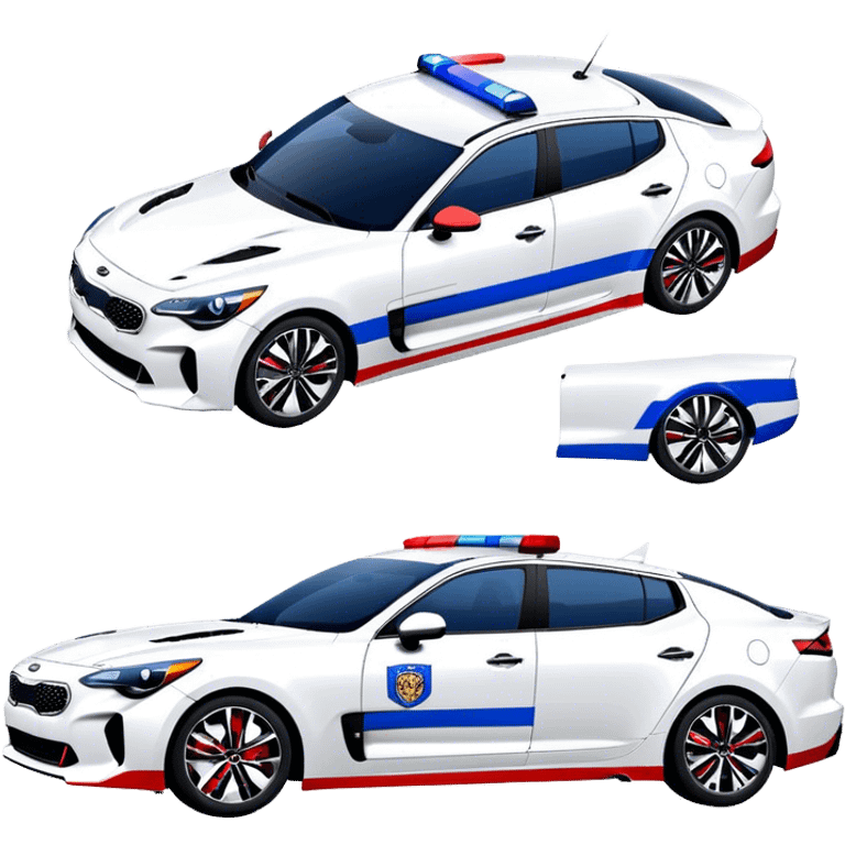 Police Car - Kia Stinger (Model Year: 2018) (Iconic Colour: White with blue and red markings) emoji