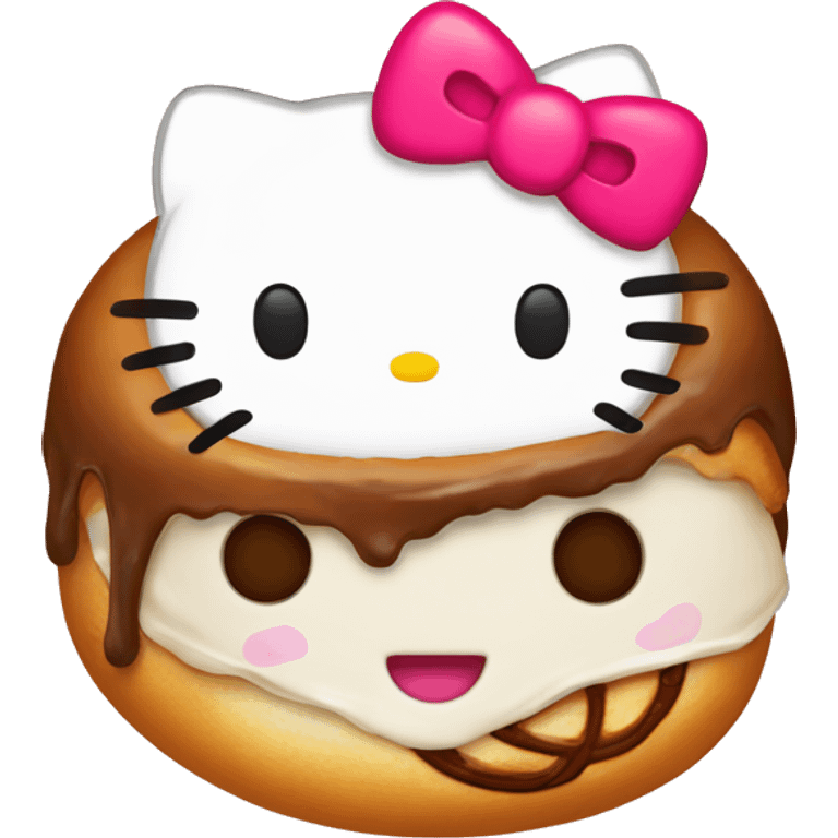 Hello kitty with cinnamon roll emoji