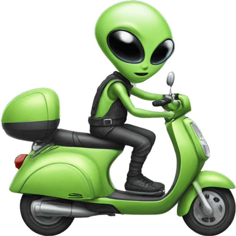 Alien on scooter emoji