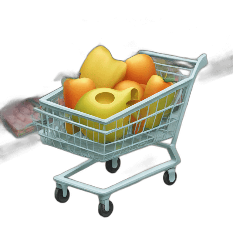 supermarket trolley with food emoji