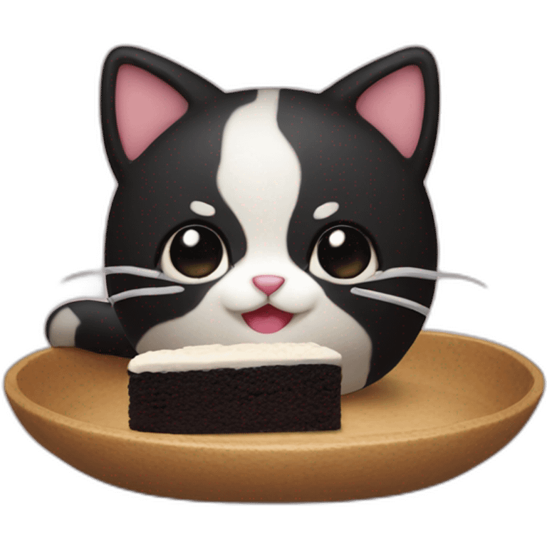 black cake mochi cat emoji