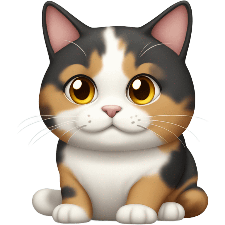 Chubby calico cat emoji