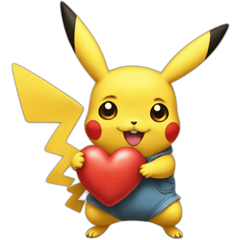 Pikachu with a heart  emoji