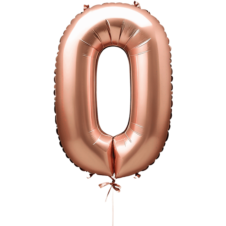 Rose gold number 0 balloon emoji