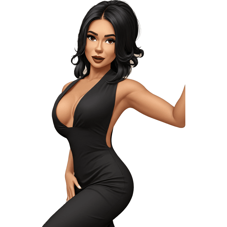 black dress beauty portrait emoji