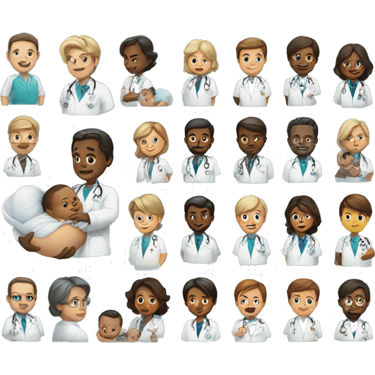 doctors deliver babies emoji