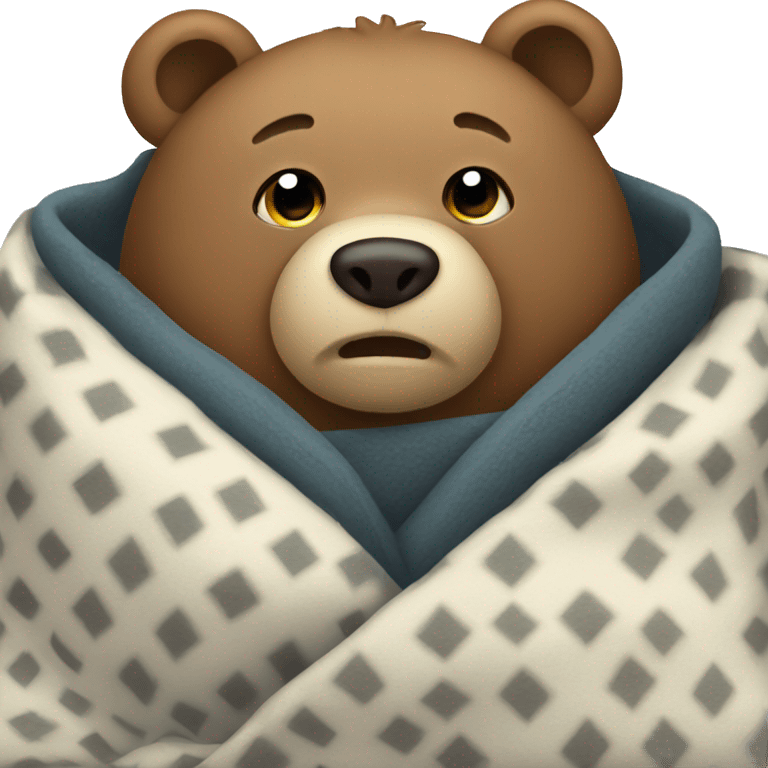 bear cozy in blanket emoji