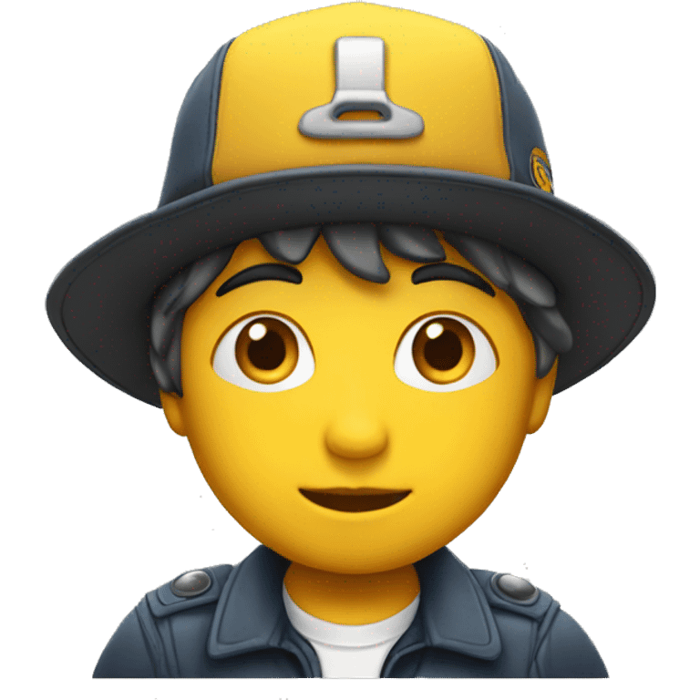 Niño con gorra boss amarila emoji