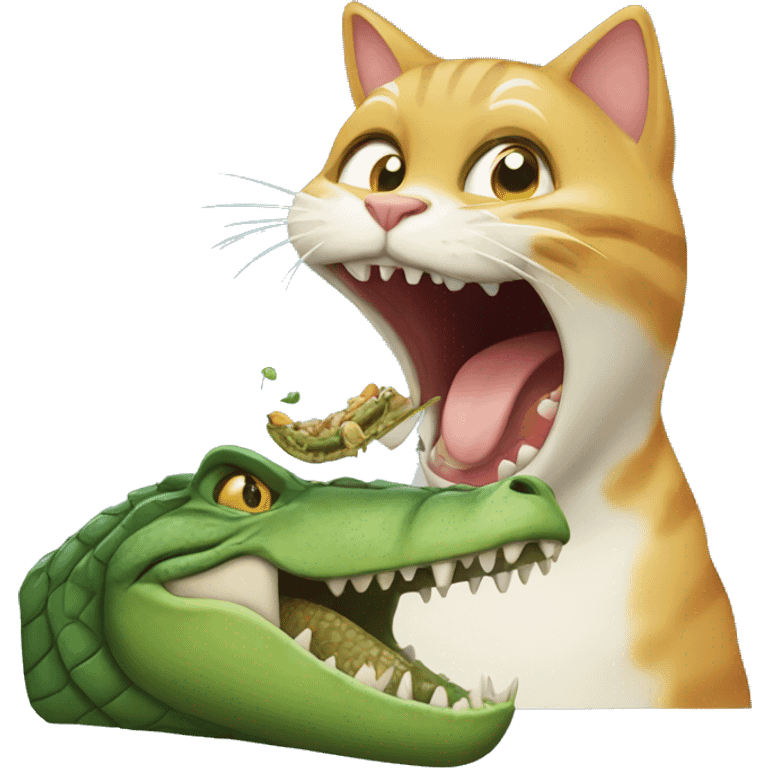 Cat eating a crocodile  emoji