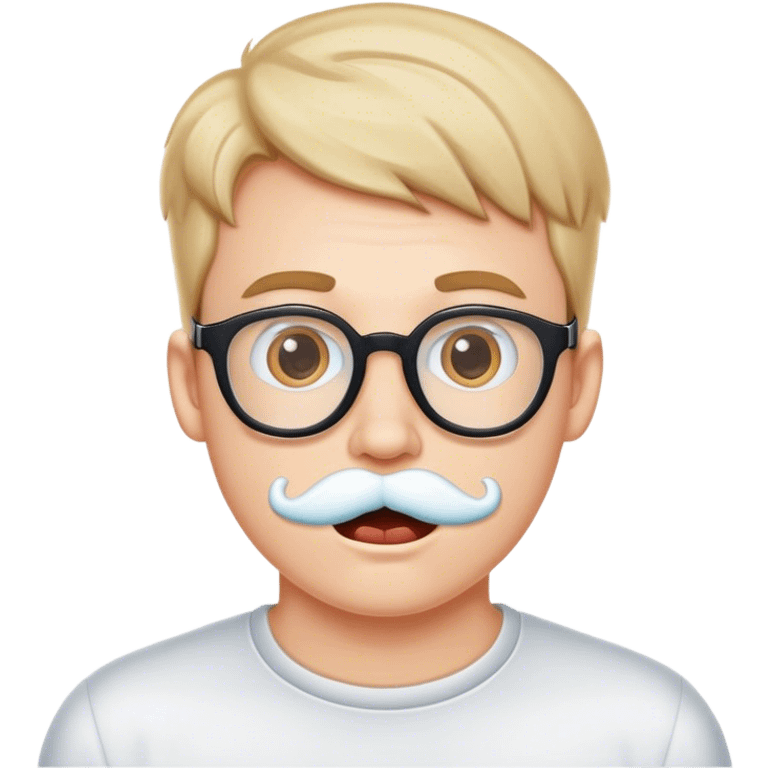 Nerdy guy with a white gum on lip  emoji