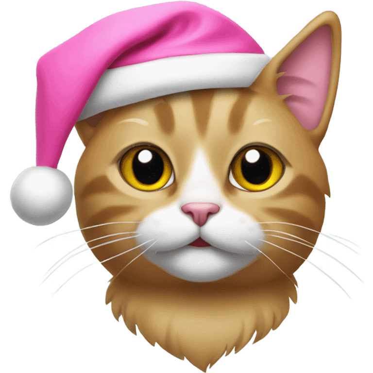 Cat with a pink Santa hat emoji