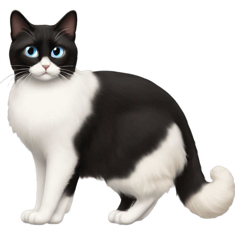 Ragdoll cat hanging with tuxedo cat  emoji