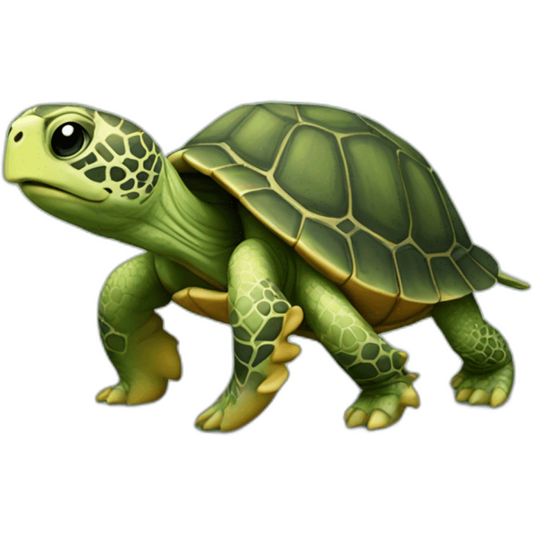 Tortue sur un char emoji