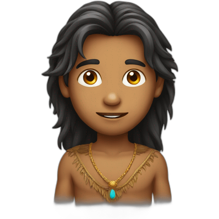 Indian Boy face with long hairs emoji