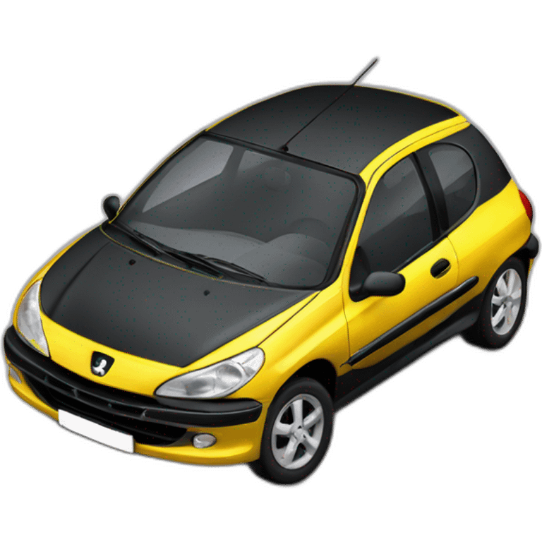 Peugeot 206+ de face noire emoji