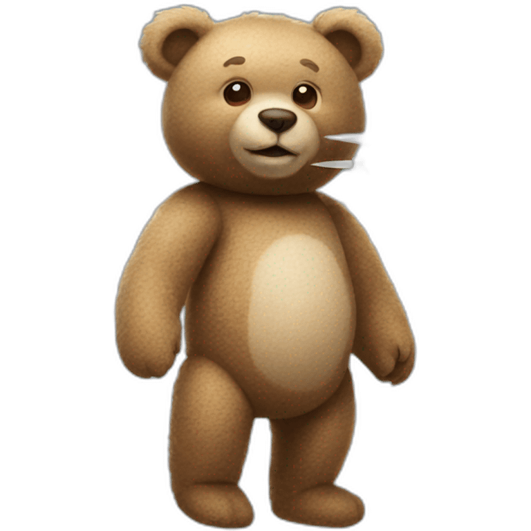 Teddy bear standing on a flying drone emoji