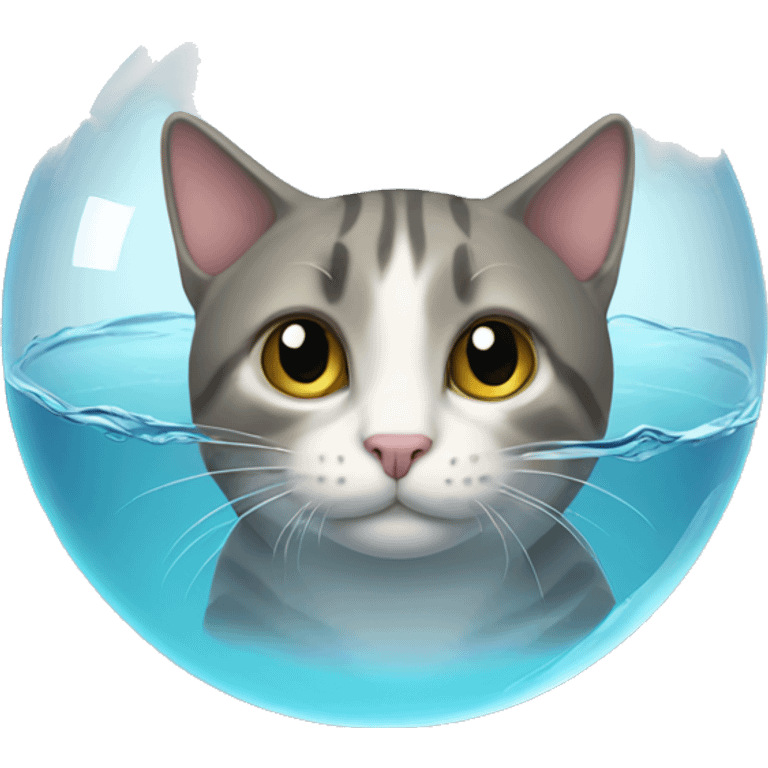 Cat in a water bubble  emoji