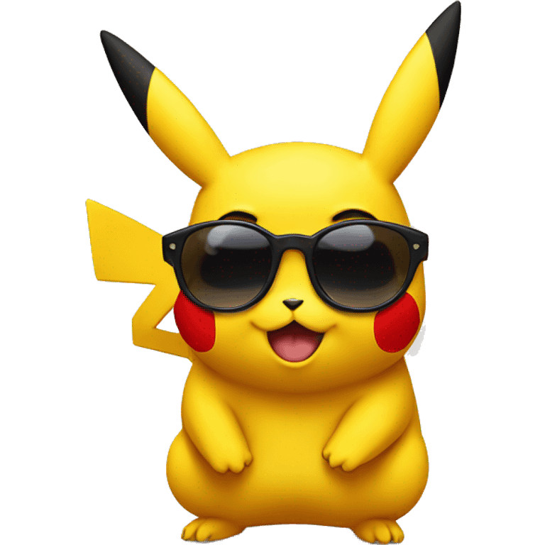 Pikachu with sun glasses emoji