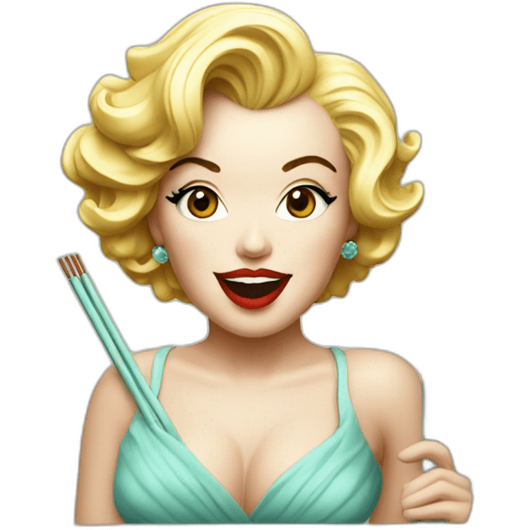 Marilyn monroe with chopsticks emoji