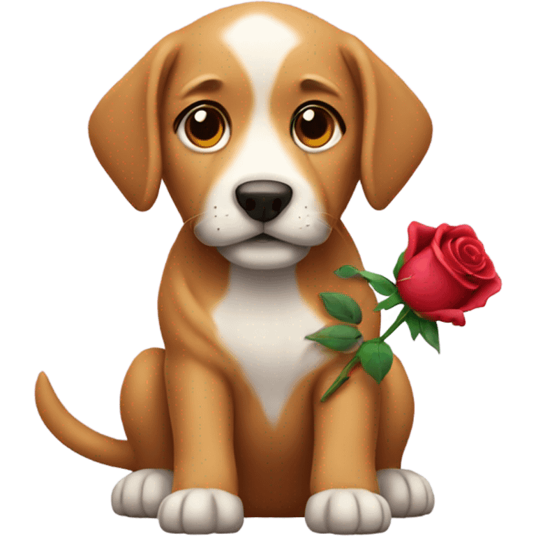 Dog with a rose emoji