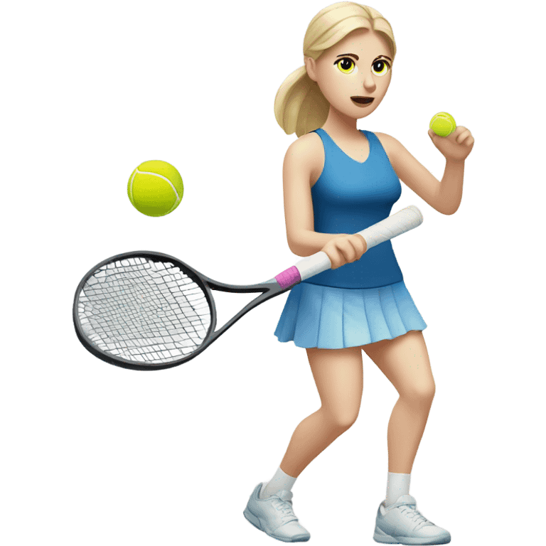 Pale skin woman hitting tennis ball  emoji