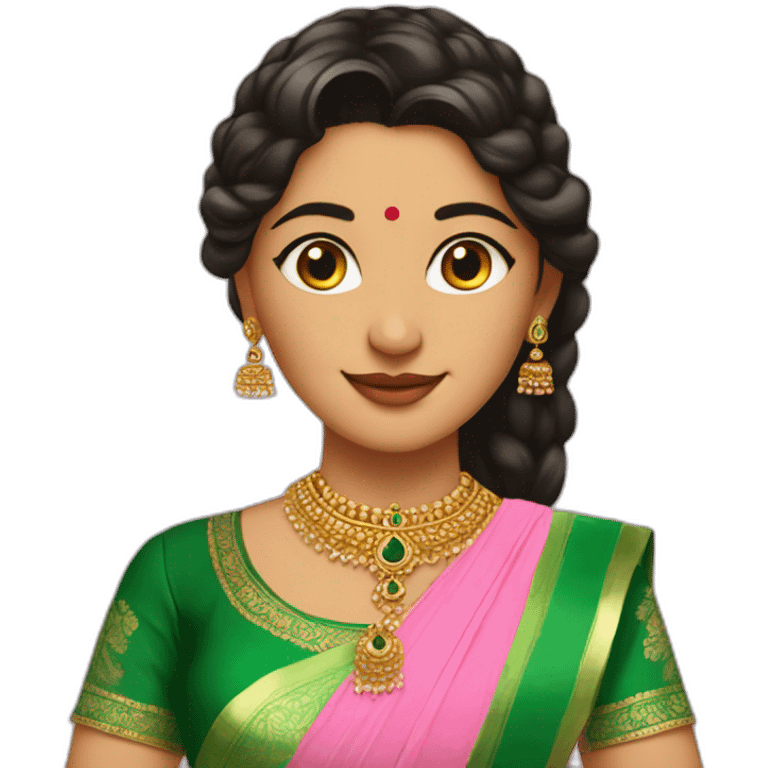 a beautiful girl wearing weeding pink lehanga and green kurta emoji