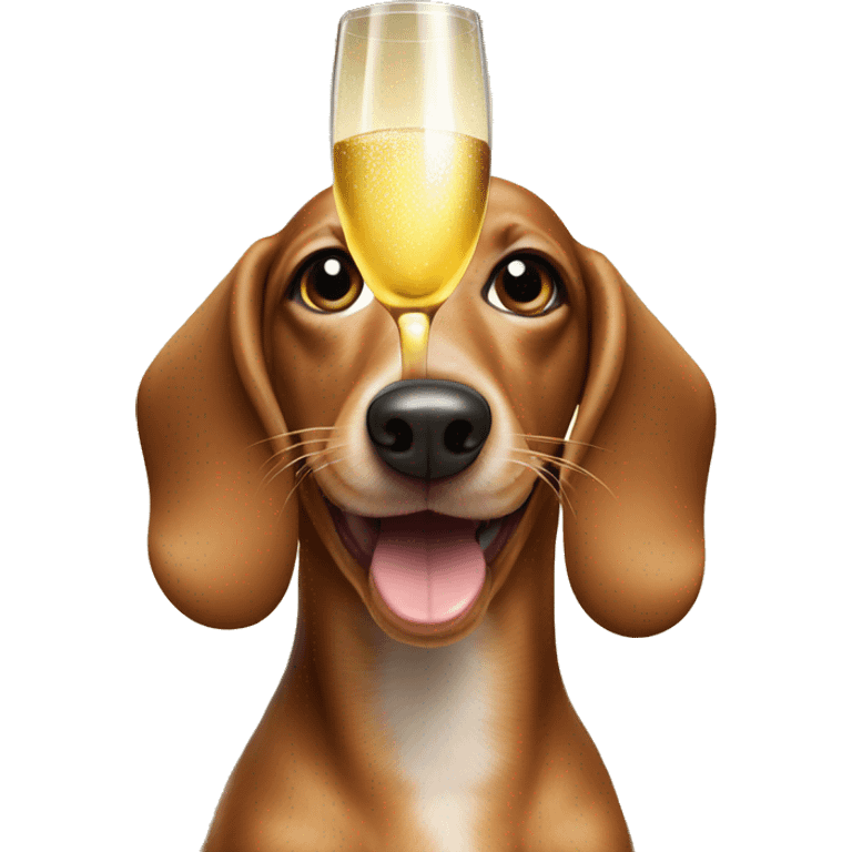 Weenie dog with champagne  emoji