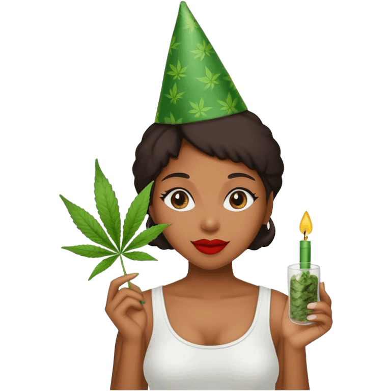 Female weed birthday  emoji