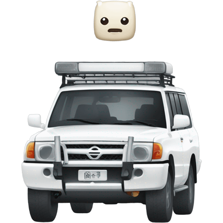 white nissan patrol with bull bar emoji