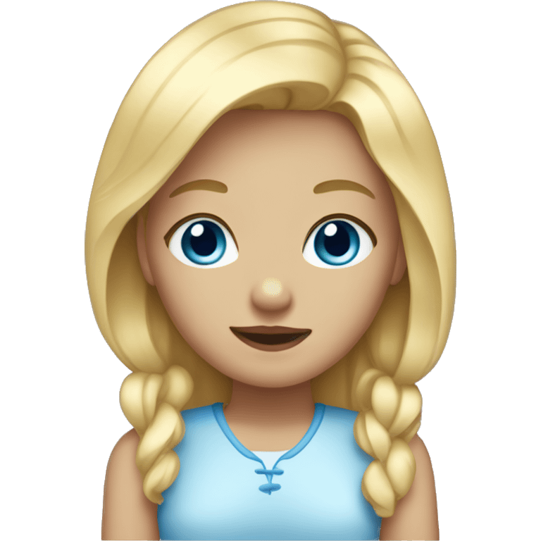 Girl with blond hair and blu eyes  emoji