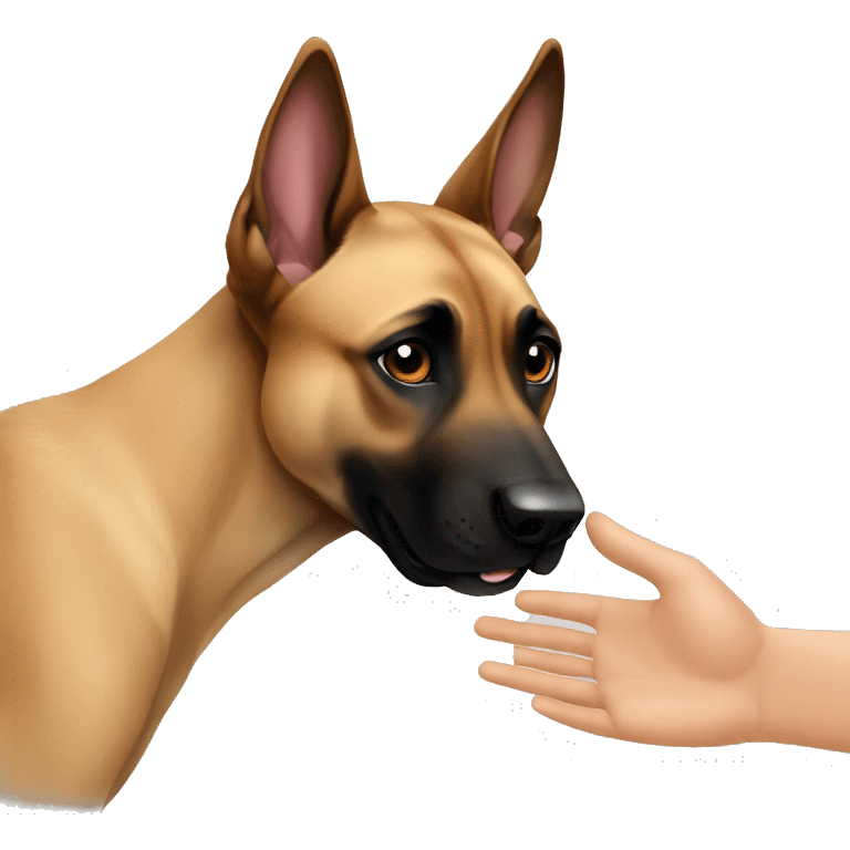 malinois say hello with hand emoji