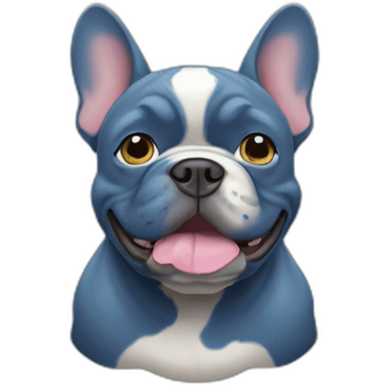 Blue French bull dog emoji