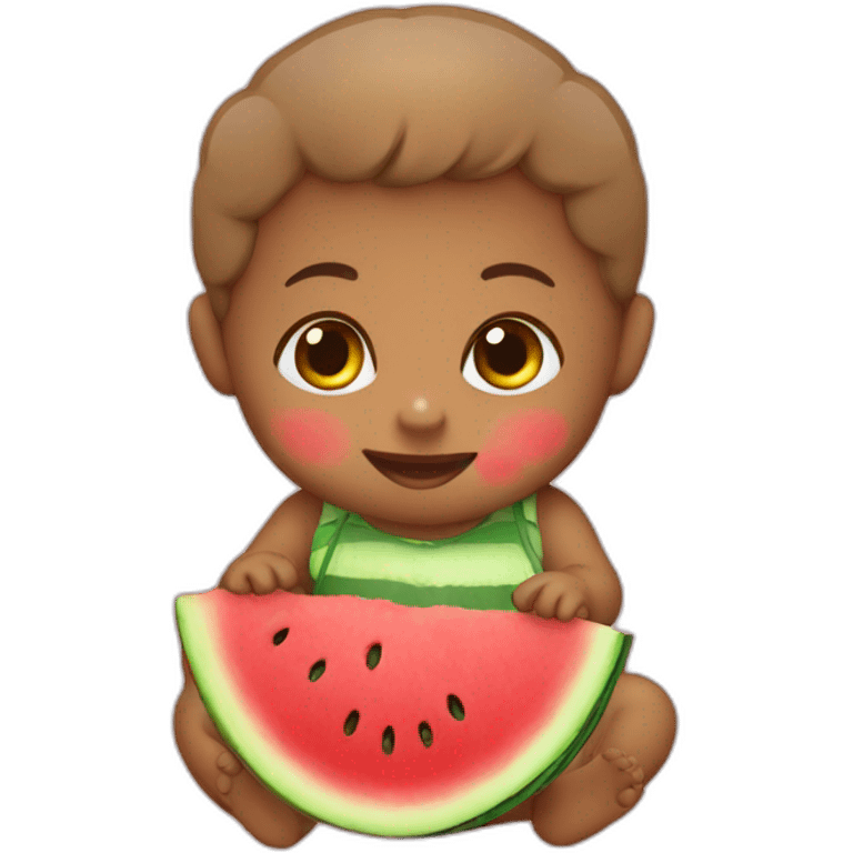 Baby eating a watermelon emoji