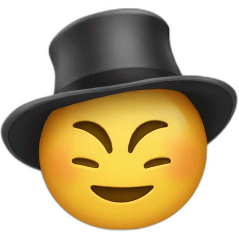 Chat poile long avec chapeau magicien emoji