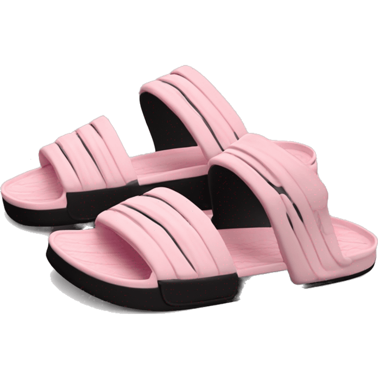 adidas adilettes sandals comfort pink cloud and black emoji